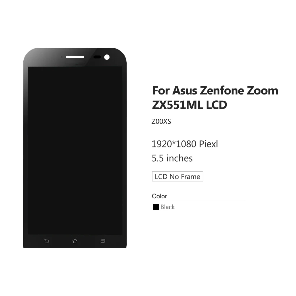 ЖК дисплей для Asus Zenfone Zoom ZX551ML дигитайзер сенсорного экрана с рамкой полная сборка