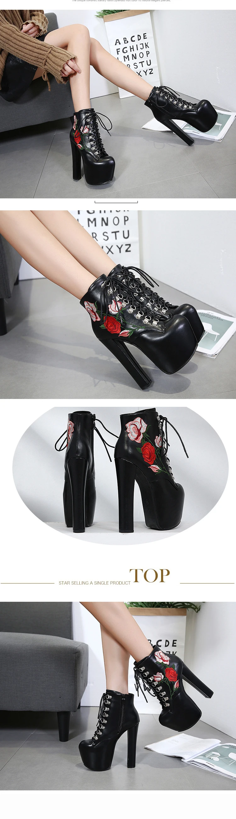 Aneikeh/ г. Новые сапоги для верховой езды из PU искусственной кожи обувь на платформе женские пикантные полусапожки на очень высоком квадратном каблуке с круглым носком и перекрестной шнуровкой