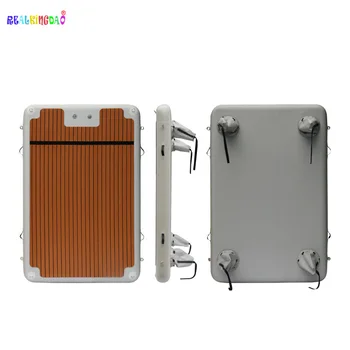 

teak color inflatable leisure land 212 swim platform air pontoon floating jet ski dock island