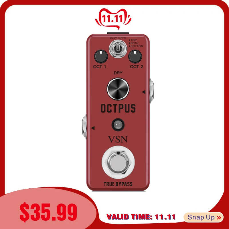 

VSN Precise Polyphonic Octave Effect Generator Octpus Guitar Pedal True Bypass