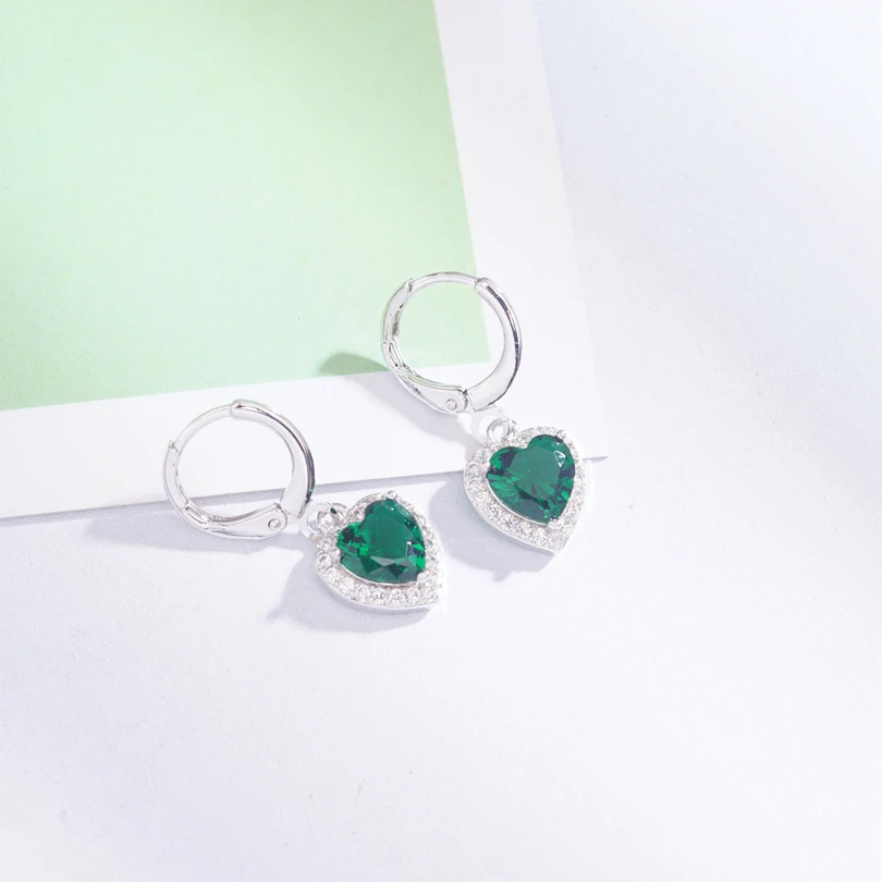 22 стиля, серьги-кольца с зеленым кубическим цирконием и кристаллами для женщин и девушек, серебряные геометрические милые модные ювелирные серьги - Окраска металла: HZK0339