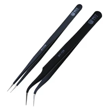 Высокое качество ESD нержавеющая сталь изогнутый Прямой пинцет для ресниц для наращивания ресниц для BGA PCB ремонт телефона