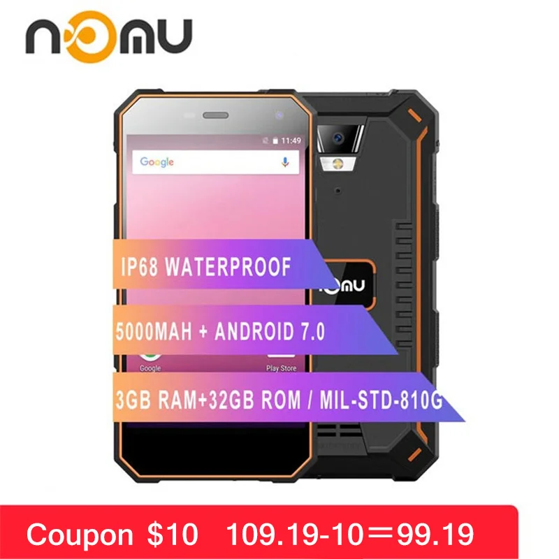 Мобильный телефон Nomu S10 Pro аккумулятор 5000 мАч быстрая зарядка водонепроницаемый