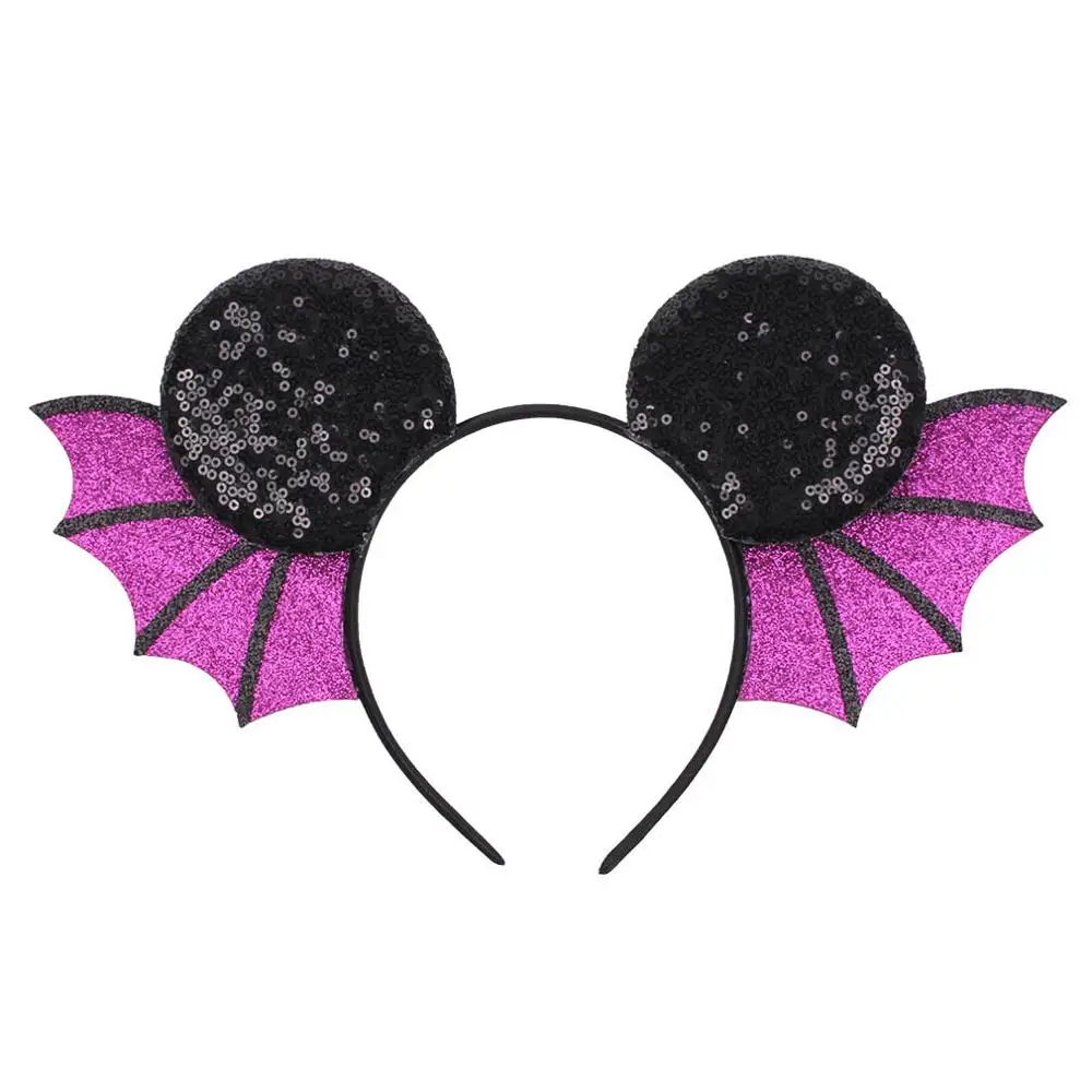 10 шт./лот DIY Крылья летучей мыши Hallowen обруч для волос Блестящий дьявол головные уборы аксессуары для волос для девочек детский бант для волос - Цвет: 3