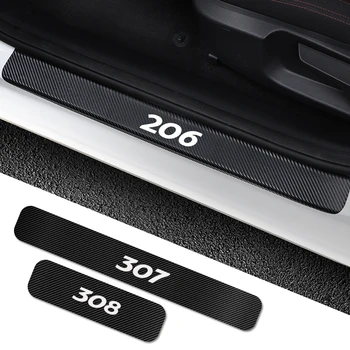 

For Peugeot 307 206 308 407 207 3008 208 508 2008 301 408 607 4008 5008 Car Door Sill Scuff Plate Sticker Car Tuning Accessories