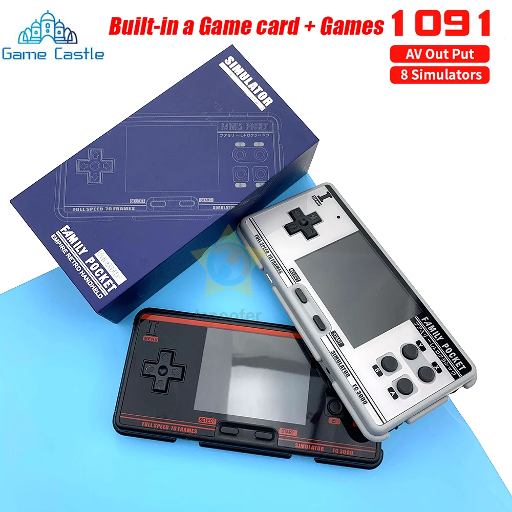 Новая портативная игровая консоль FC3000 8 симулятор детская цветная для PXPX7 черный