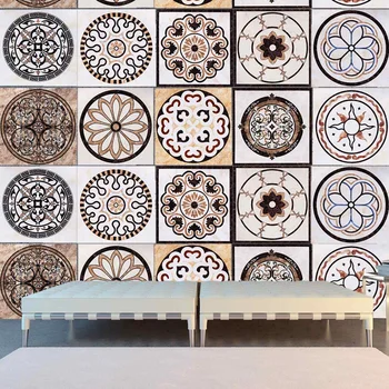 

New 20Pcs Retro Tiles Wall Stickers Decor Adhesive Waterproof PVC Wall Stickers Bathroom Kitchen Waist Line Art Mural Tile Decal