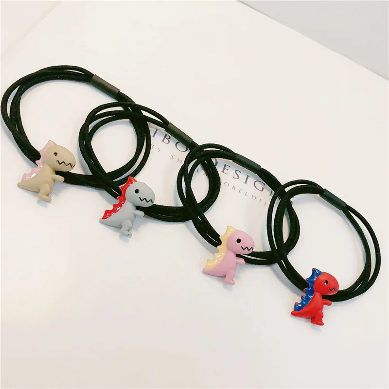Kawaii, многослойные эластичные резинки для волос, милый динозавр, женская, для девочек, детская повязка для волос, повязка для волос, аксессуары для волос, резинки для волос