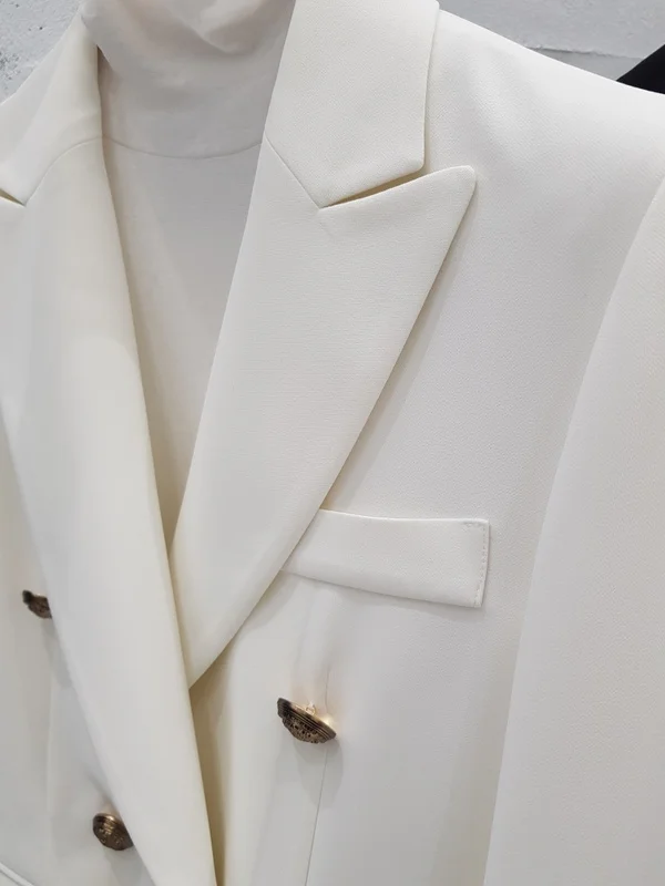 Women Clothes Spring New Korean Slim Small Suit Jacket Double-breasted Female Long Section British Style Suit Women