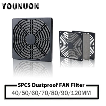 

5PCS YOUNUON Dustproof 40mm 50mm 60mm 80mm 90mm 120mm PC Case Fan Dust Filter Guard Grill Protector Cover Plastic ComputerFan