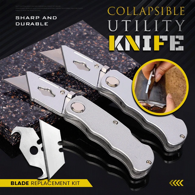 Collapsible Utility Knife Set Gift Box Cutter Quick Change Blade