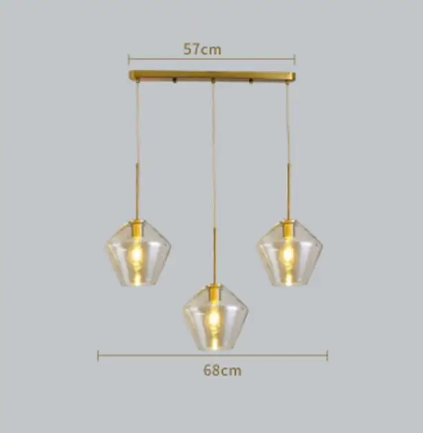Современный подвесной светильник из стекла в скандинавском стиле, светодиодный подвесной светильник для кухни, ресторана, гостиной, спальни, E27 - Цвет корпуса: 1BBB