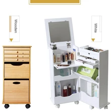 Белый Мини туалетный столик, набор для спальни, маленькая Складная раскладушка, мобильный макияж, шкаф, стол с ящиком, зеркало, сюрприз, подарок