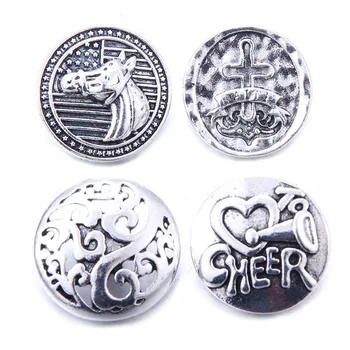 

10pcs/lot New Snaps Jewelry Mixed metal 18mm Snap Buttons for Snap Button Bracelets Necklaces Ginger Charms