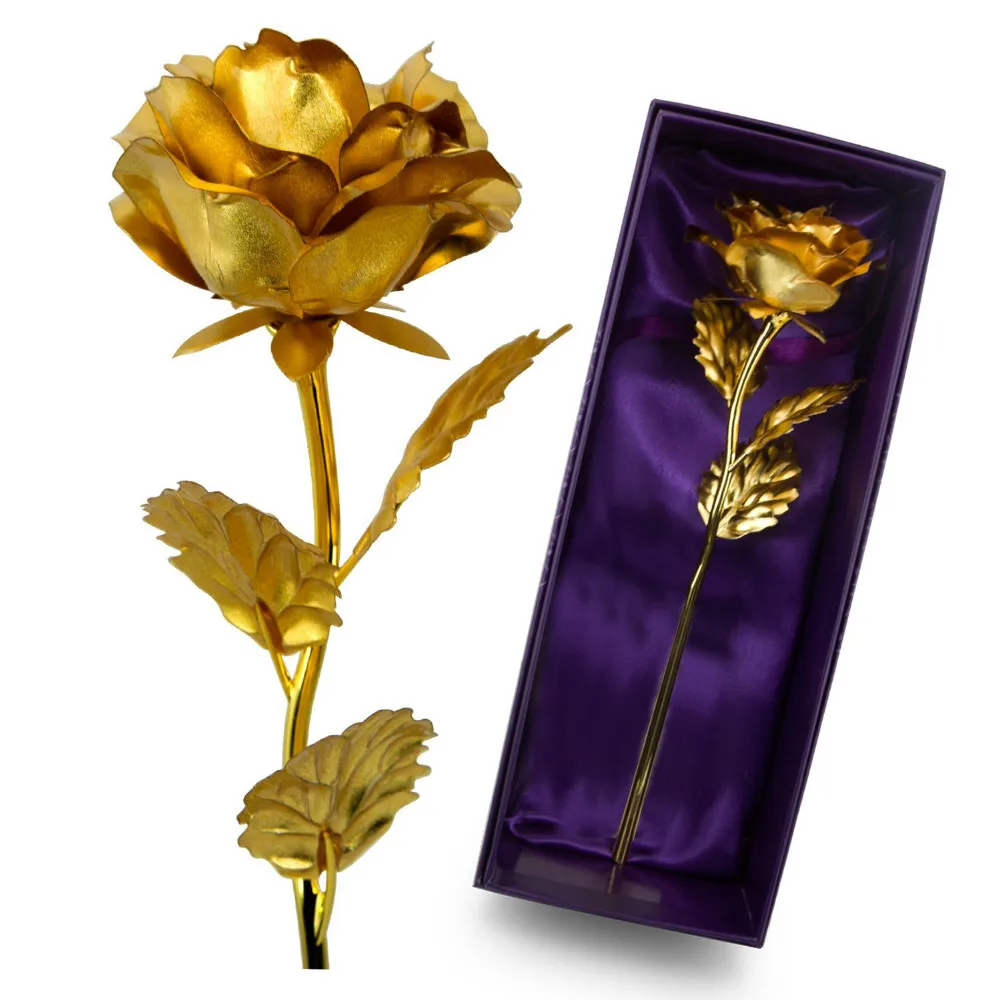 

Valentine'S Day Gifts Artificial Forever Love Rose 24K Foil Gold Rose Mother'S Day Present Gift Holiday Wedding Party Decoration