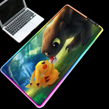 

Yuzuoan RGB Pokemoner Cute Pikachu Series USB Interface LED Light Gaming Mouse Pad Home Computer PC Desk Mat