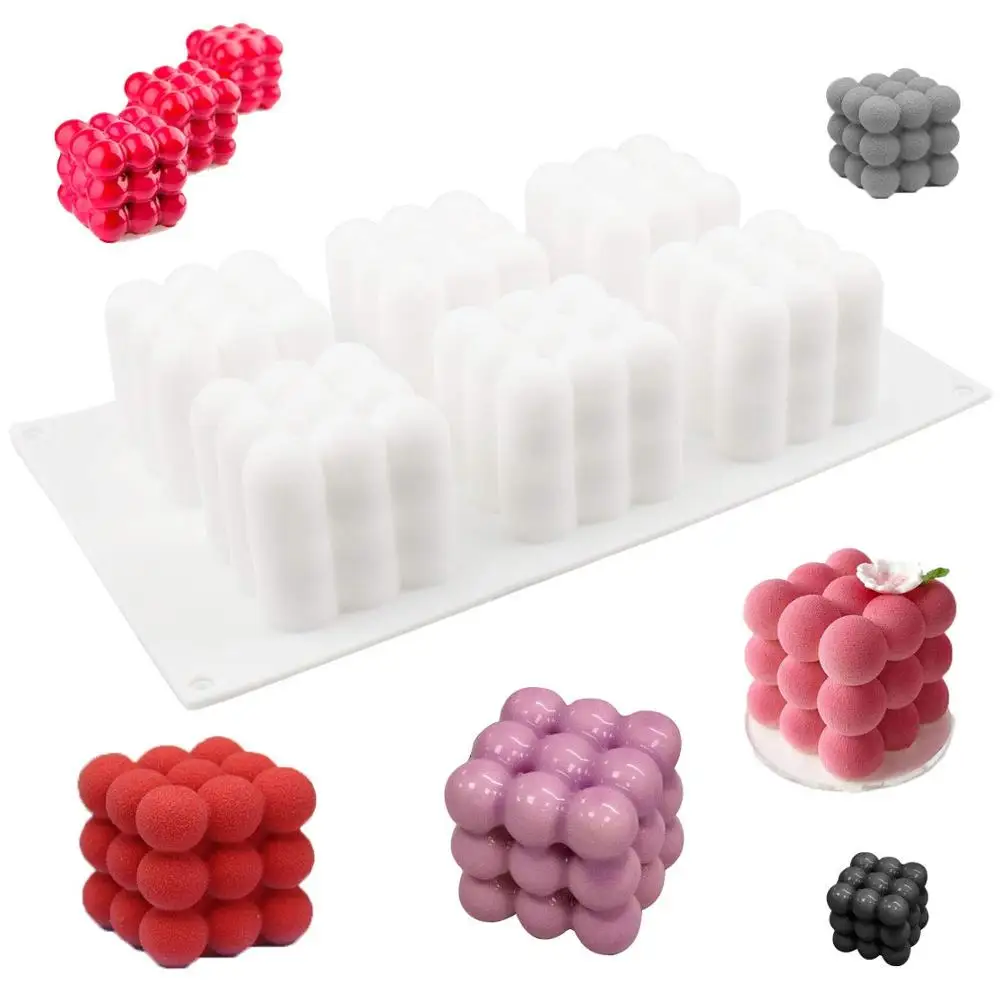 Силиконовые формы торт мусс 3D Magic Cube пузырь пресс-форм 6-Полость формочка для десерта шоколада мороженое чизкейк мыло формы выпечки инструменты