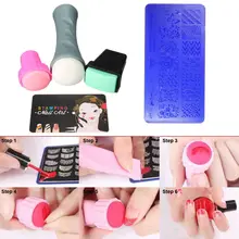 3D штамповка шаблон для ногтей DIY лак для ногтей штамповка пластины штамп скребок с крышкой Маникюр штамп инструмент для росписи ногтей набор