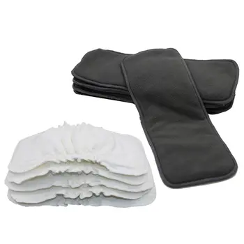 

Free Shipping 5 Pcs Reusable Liners for Baby Cloth Diapers 3 Layer Inserts Infant Bamboo Charcoal Changing Nappy Mat