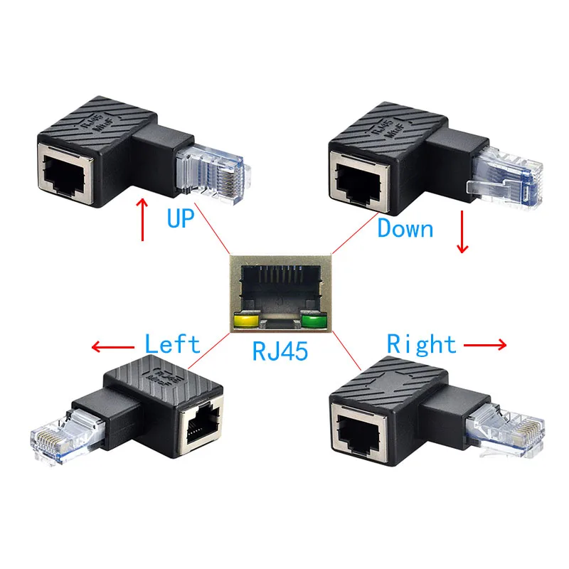 Optimize Connectivity! RJ45 90-Degree Angled Adaptor for Effortless Network Cable Management on Computers and Notebooks. Description Image.This Product Can Be Found With The Tag Names Computer Cables Connecting, Computer Peripherals, Elbow network cable adapter, PC Hardware Cables Adapters