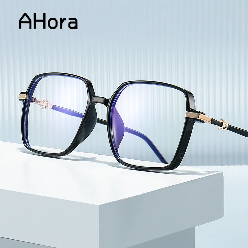 Ahora-Ultraleve TR90 Anti Óculos de Leitura Luz Azul, Square Frame, Transparente, Oversize, Óculos Prebiopia, Unisex, 0, 1.0, 4.0