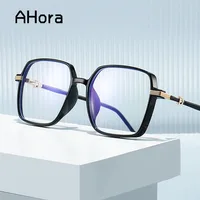 Ahora Ultralight TR90 Anti Blue Light Reading Glasses Frame Transparent Square Oversize Prebyopia Eyeglasses Unisex 0+1.0...+4.0 1