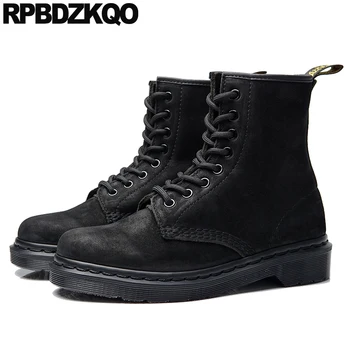 

2019 Shoes Non Slip Short Ankle Suede Fall Military Retro Combat Boots Handmade Army Black Lace Up Men Genuine Leather Autumn