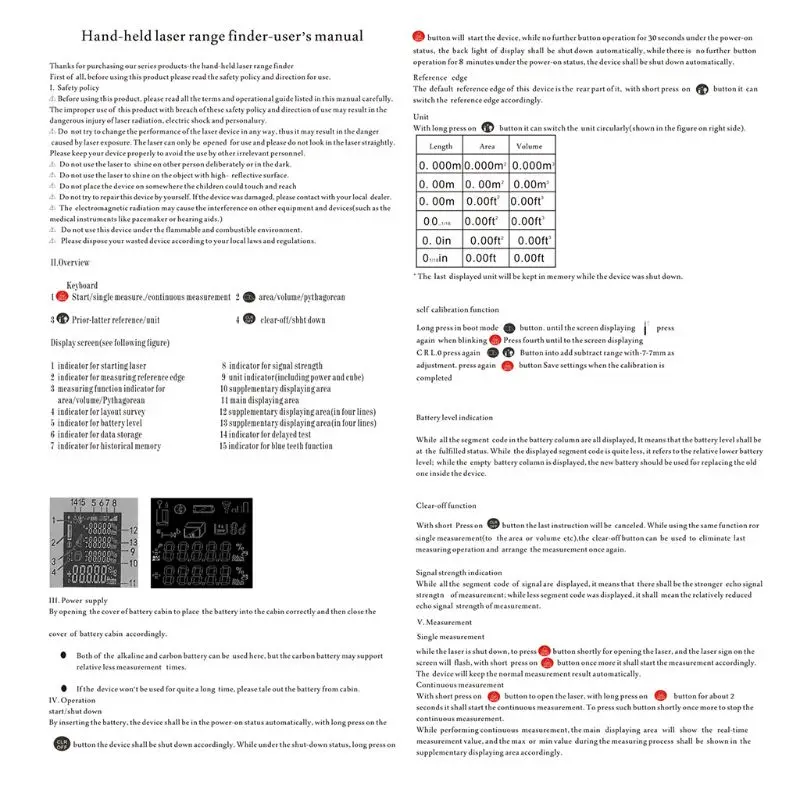 OOTDTY Портативный 150 м лазерный дальномер Объем M/in/ft дропшиппинг 63HF