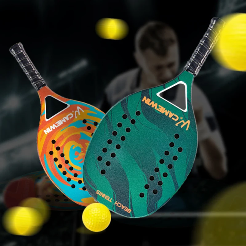Adult Professional Full Carbon Beach Tennis Paddle Racket Soft EVA Face Tennis Raqueta With Bag Raquete de t&ecirc;nis de praia