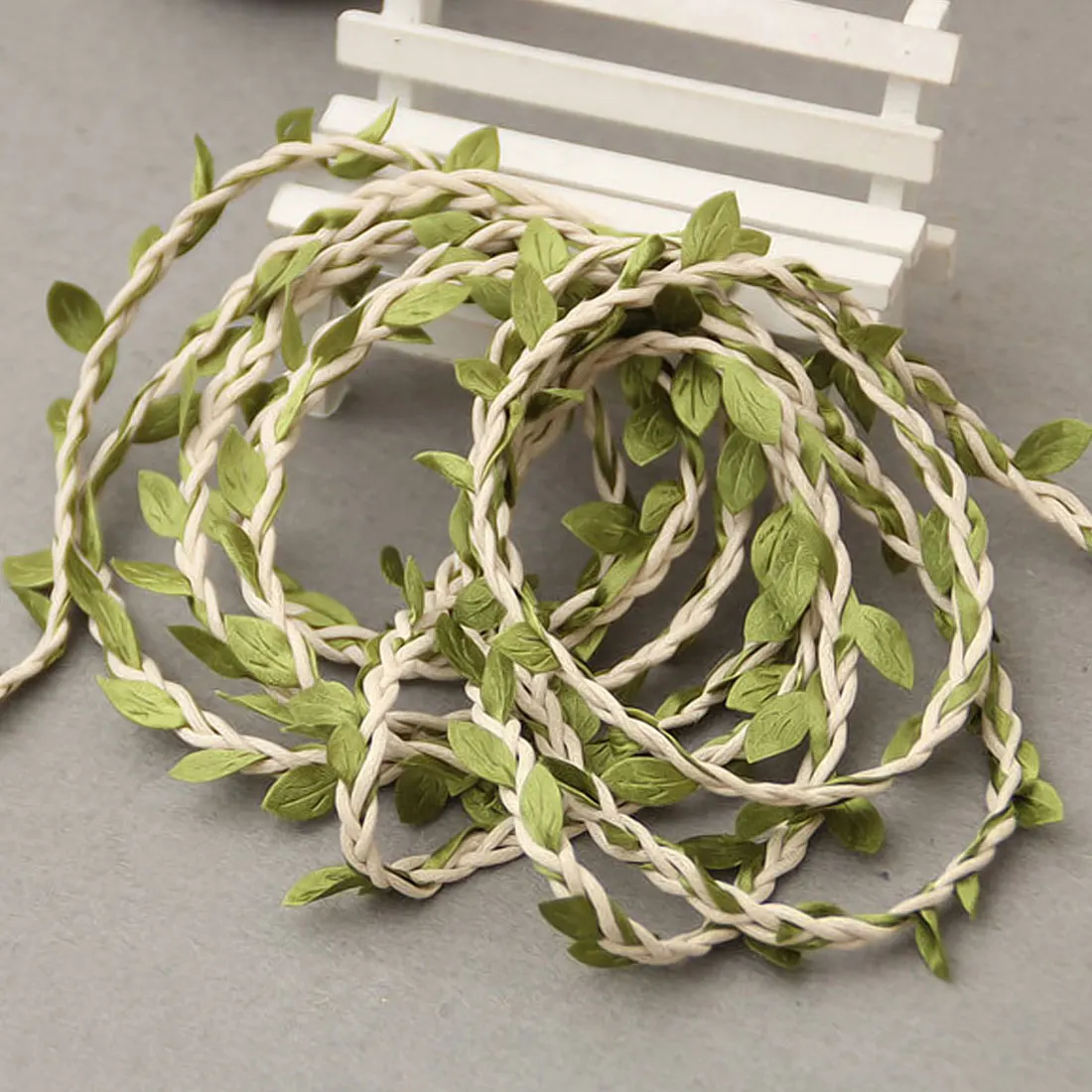 10/20 метров шелковые листья ручной работы искусственные зеленые листья для свадебного украшения DIY ВЕНОК подарок ремесло поддельные цветы