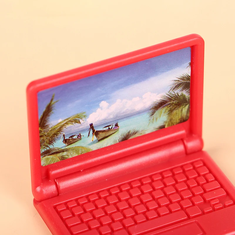 2pcs Creative Dollhouse Miniature Modern Computer Furniture For Children Toy Furniture For Dolls Laptop Computer
