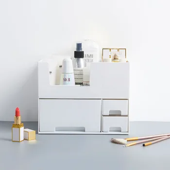 

Double-layer cosmetics storage box drawer type mask finish box desktop skincare shelf makeup storage organizer