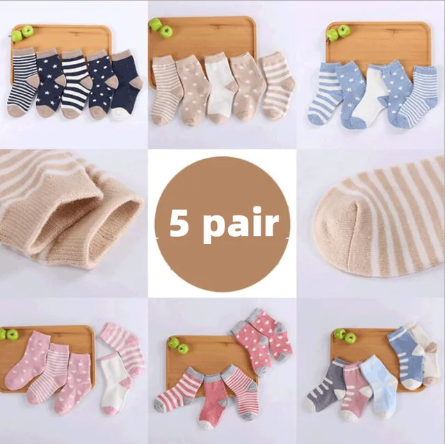 5 זוגות גרבי תינוקות מגוון דוגמאות 1
