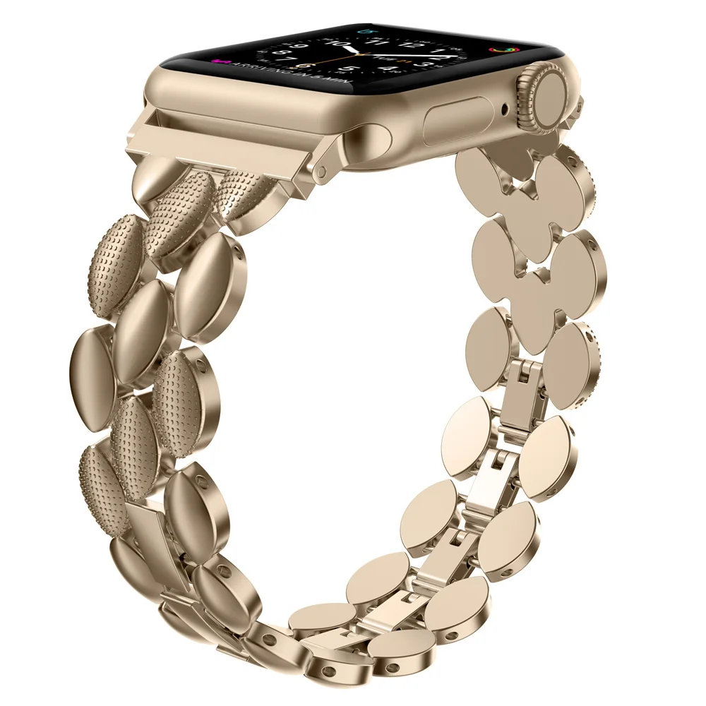 Champagne Wearlizer металлический ремешок из нержавеющей стали для Apple watch Series 4 3 2 1 ремешок для часов iWatch 40 мм 44 мм 42 мм 38 мм ремешок - Цвет ремешка: Champagne