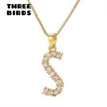 Миниатюрное Трендовое ожерелье с кулоном из кубического циркония, золотого кристалла, с надписью, роскошный дизайн, Очаровательное ожерелье для женщин и девушек, ювелирное изделие