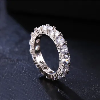 

Hip Hop Rock Ring For Men Luxury Zircon Single Drainage Rhinestone Gold Trendy Women Exquisite Gift Jewelry