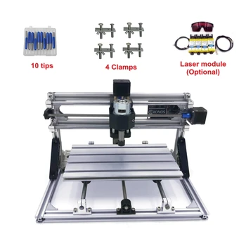 

Russia tax-free shipping Disassembled CNC 1610 PRO + 500mw laser Pcb Milling Carving machine mini cnc router with GRBL control