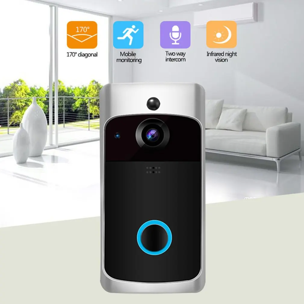 

LESHP Video Doorbell Smart Wireless Wifi Security Doorbell Visual Recording Home Monitor Night Vision Intercom Door Phone
