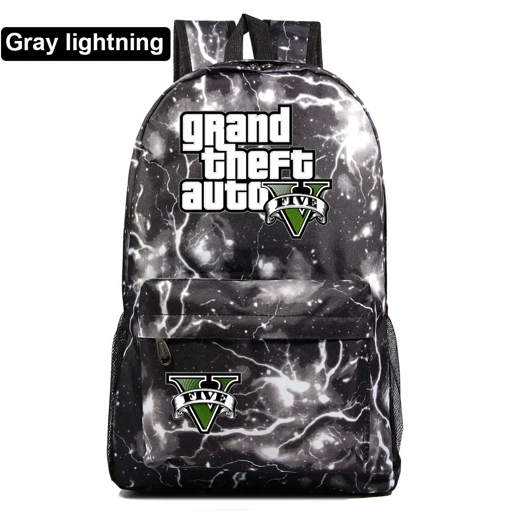 Модная популярная игра GTA5 Grand Theft Auto V мальчик девочка книжный школьный рюкзак женская сумка пакет школьная сумка для подростков мужской студенческий рюкзак - Цвет: 32