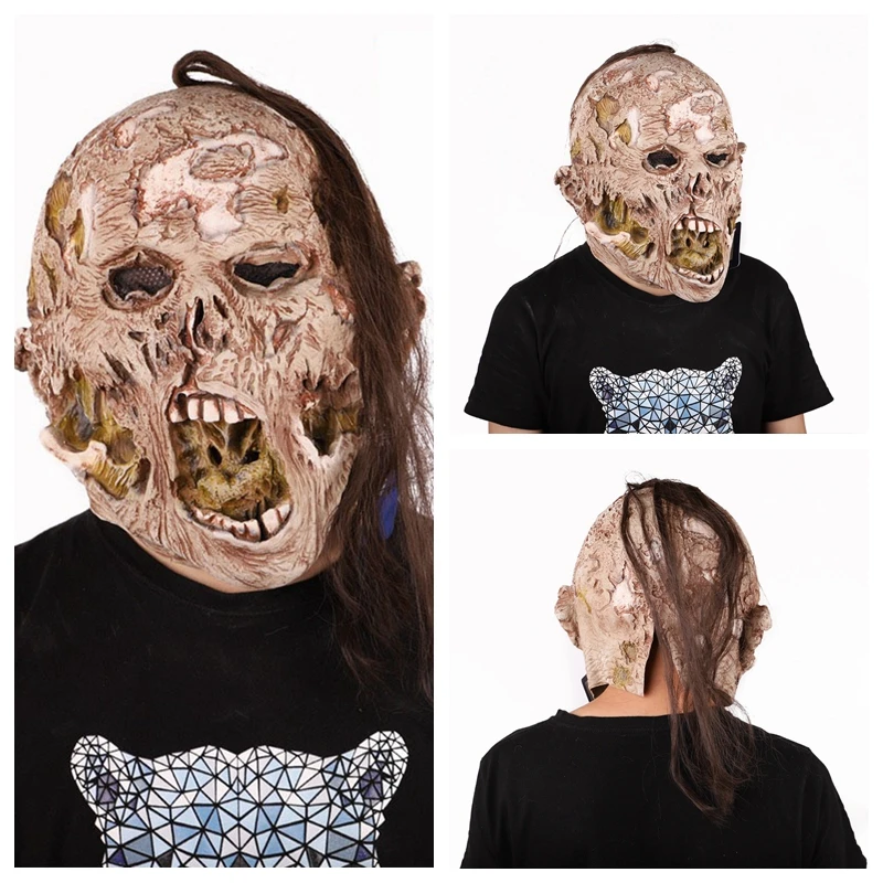 

Latex Zombie Halloween Mask Melting Horror Costume Dead Scary Head Masks Bloody