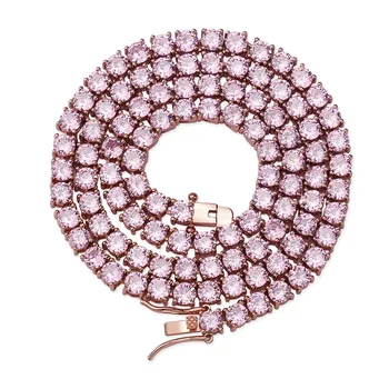 

Cross border source of goods: Europe and America new micro set zircon single row 4mm Necklace hip hop jewelry necklace tennis ch