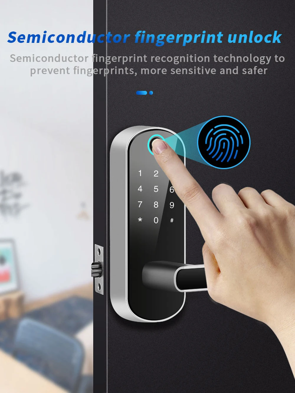 Digital Bluetooth Smart Fingerprint Door Locks Code Wifi Card Security Doorlock Office Remote Control AI Sound Control