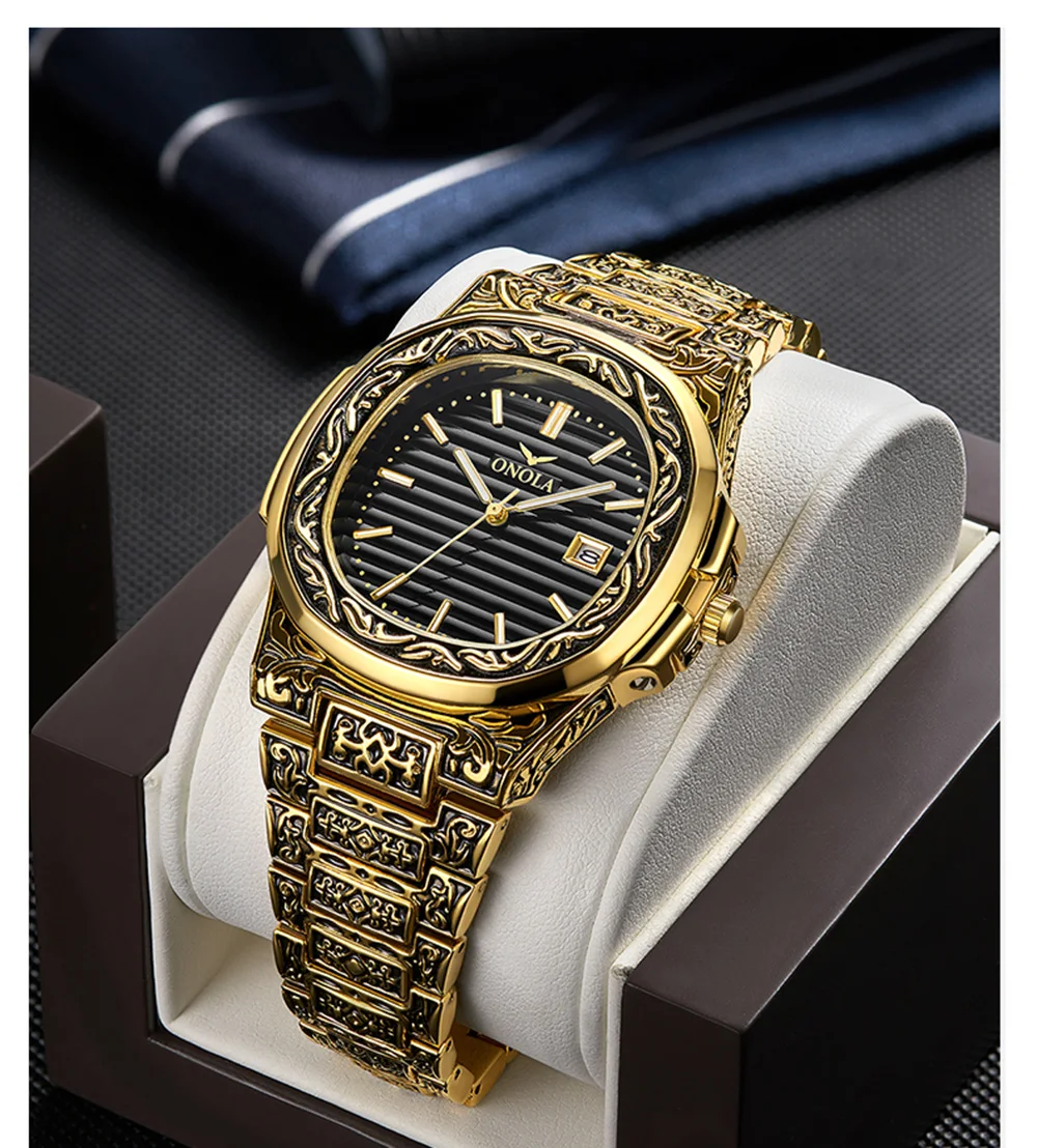 ONOLA брендовые роскошные классические мужские часы модные повседневные кварцевые наручные часы лучшие водонепроницаемые винтажные Простые Дизайнерские мужские часы