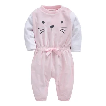 

Honeyzone Hairy Toddler Cat Cartoon Print Warm Onesie Newborn Baby Girl Clothes Elastic Waist Infant Lovely Romper 0-12M