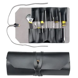 Étui de rangement en cuir PU, Durable, sac à roulettes pour outils, clé de poche, organisateur, étui de rangement, travail artisanal polyvalent, accessoire de poche pour charpentier 