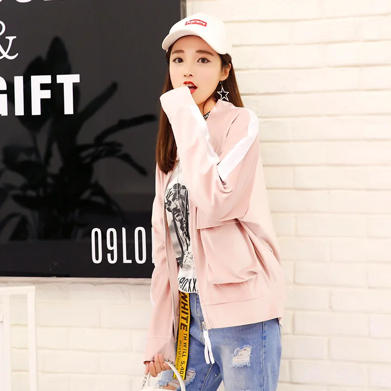 

2017 Autumn Clothing New Style South Korea College Style Gold Velvet Casual Jacket Long Sleeve Baseball Uniform Coat Women's