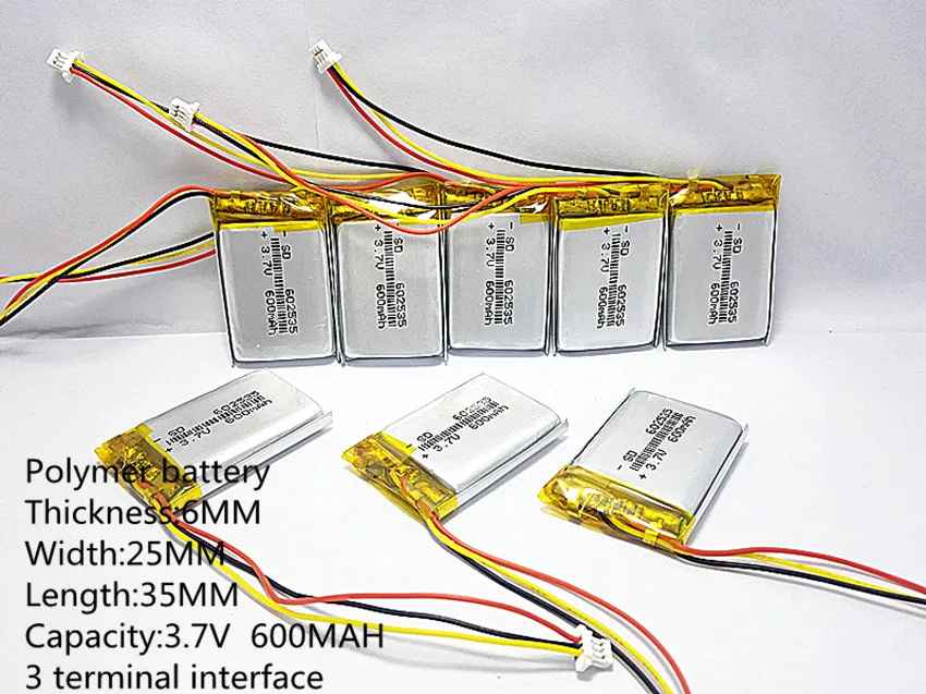 Новые полимерные литиевые батареи 3,7 V, 600 602535 можно настроить оптом CE FCC ROHS MSDS сертификация качества