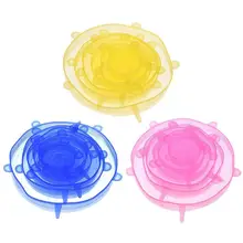12 шт./компл. термостойкая Мягкая силиконовая крышка пищевая обертка кастрюля, миска, сковорода крышка