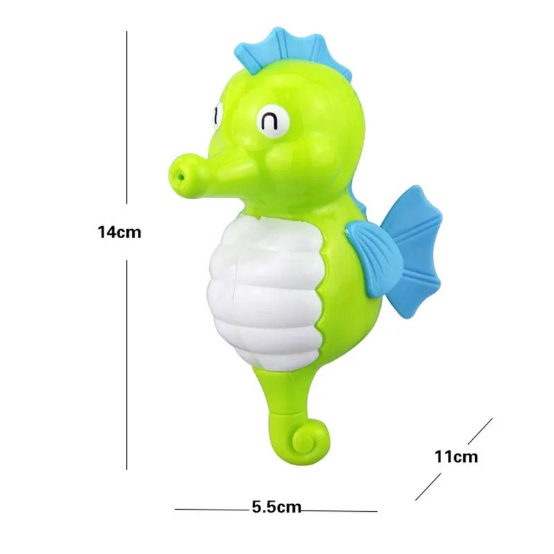 Водные игры милые игрушки для ванной крокодил мультфильм животных Заводной баловство ребенка забавы Дети Красочные Дети морской конек игрушечные бегемоты