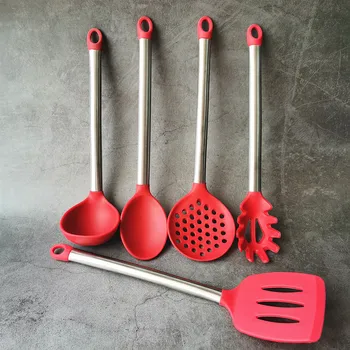 

Simple Eco Friendly Silicone Cooking Pots Set Kitchen Stainless Steel Handle Cover Cookware Set Kochgeschirr Home Decore EC50TZ
